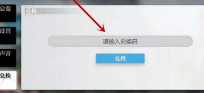 输入兑换码界面